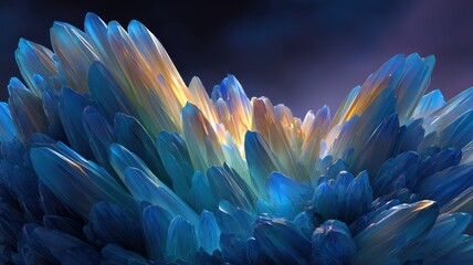 Wall Mural - vibrant abstract crystal formation with shimmering colors display
