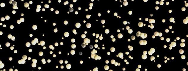 Aufkleber - Abstract background of beige pearls floating on a black background. Perfect for elegant designs.