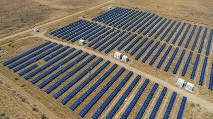 Solar panel array in a dry landscape