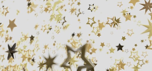 Aufkleber - Shimmering gold stars on white. Perfect for holidays, celebrations, and more!