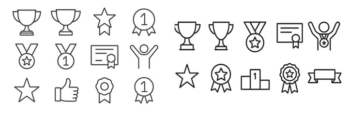 Poster - Awards and achievements collection showcasing various icons representing success and recognition in different fields