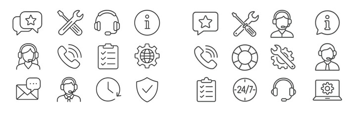 Leinwandbilder - Collection of customer support icons representing various communication and service tools