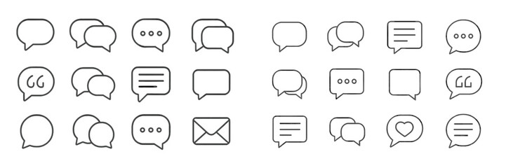 Fototapete - Collection of diverse speech bubbles designed for communication and expression in various contexts and mediums