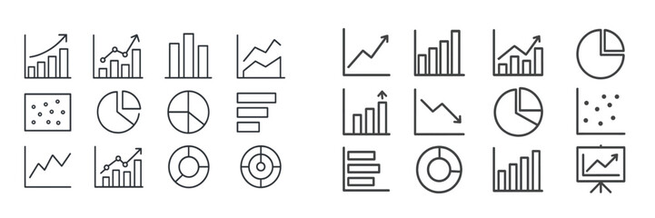 Leinwandbilder - Visual representation of various data charts and graphs showcasing trends and statistics in a clean design