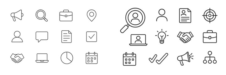 Aufkleber - Icon collection depicting various business and communication concepts for professional use and presentations