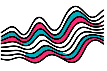 Poster - Colorful abstract waves representing movement and energy in modern design styles