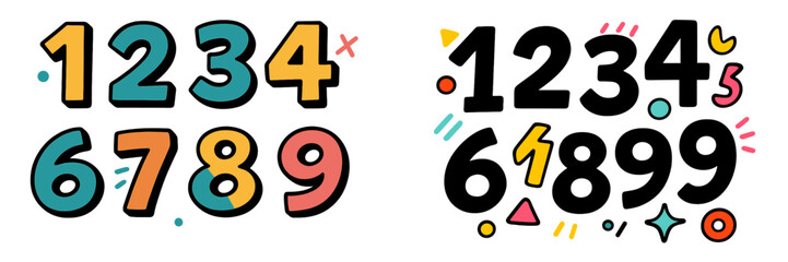 Poster - Colorful numbers in playful design showcase creativity and fun in a bold display suitable for various artistic projects
