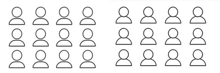 Aufkleber - Diverse collection of blank silhouettes representing groups of people in various configurations