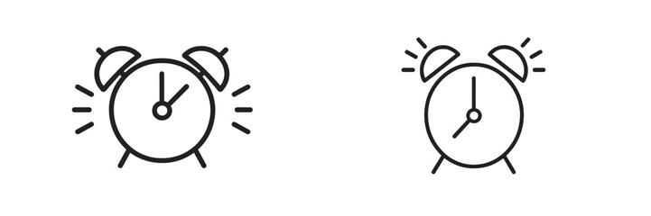 Aufkleber - Alarm clocks ringing and indicating time management in a minimalist style