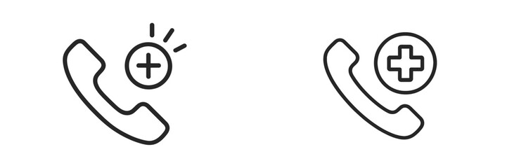 Aufkleber - Simple outline icons representing call enhancement features for user-friendly communication design