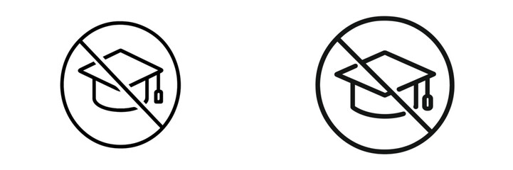 Fototapete - Symbols representing no graduation in a minimalist design displayed on a neutral background