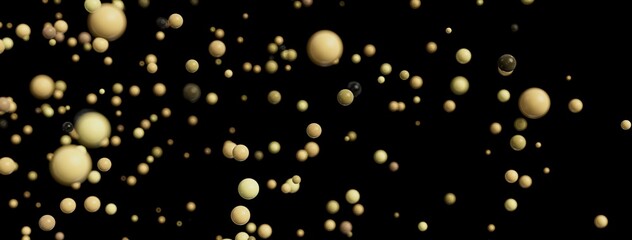 Aufkleber - A mesmerizing image of numerous beige spheres floating against a black background. Perfect for abstract designs.