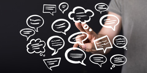 Aufkleber - Concept image of communication, social media, and networking.