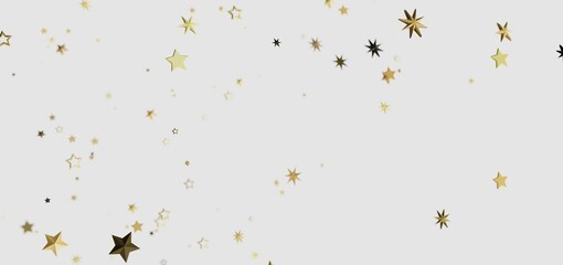 Aufkleber - Elegant gold stars on white. Perfect for holidays, celebrations, and more!