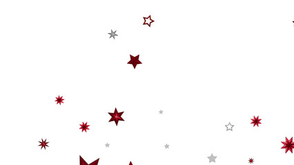 Aufkleber - Beautiful festive image of red and silver stars scattered on a white background. Perfect for holidays, celebrations, and more!