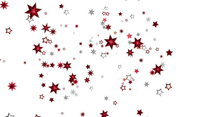 Aufkleber - Beautiful red and silver stars on white. Perfect for holidays, celebrations, and more!