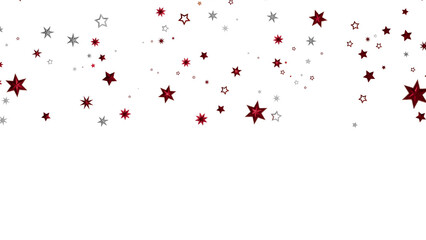 Aufkleber - Sparkling red and silver stars on white. Perfect for holidays, celebrations, and more!