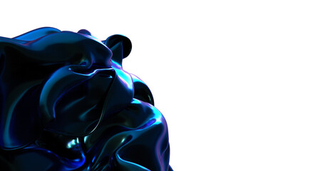 Leinwandbilder - Dynamic Blue Motion: Abstract 3D Wave Illustration with Fluidity and Energy