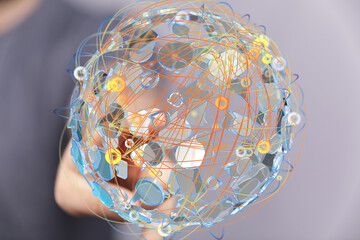 Aufkleber - Abstract image of a global network, representing digital connections and data flow.
