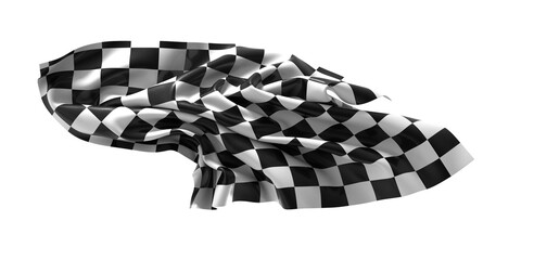 Poster - The checkered flag waves in the wind Victory is in sight