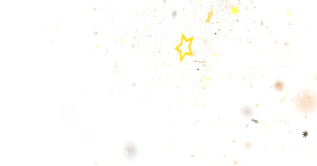 Poster - Sparkling gold confetti and stars on white. Perfect for festive designs.
