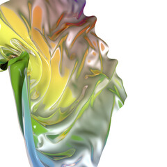 Poster - 3d fluid shapes with holographic effect