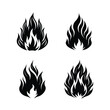 © rajib - A set of silhouette flames fire vector art illustration