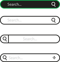 Collection of Search Bar UI Design Elements Modern and Minimalist Styles