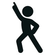 © Philipp - Dancing Person Silhouette Icon with Arm Pointing Up