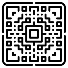 abstract black and white qr code style geometric pattern