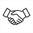 © Roni - Line Art Icon of Two Hands Shaking in Agreement and Partnership
