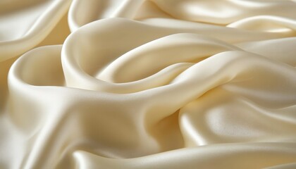 Poster - Soft flowing fabric in warm tones creates a serene background for artistic and design purposes in a bright studio setting
