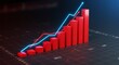 © MdNazim - Financial growth and success concept represented by 3d rising bar graph and trend lines
