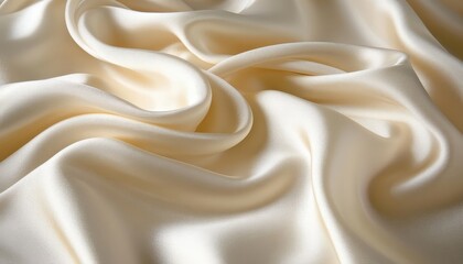 Poster - Soft flowing fabric in warm tones creates a serene background for artistic and design purposes in a bright studio setting