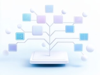 system design scalability concept. abstract digital tree diagram representing data connections and a