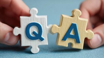 Poster - Connecting Puzzle Pieces with Q and A Letters, Symbolizing Problem Solving and Knowledge Sharing for Education and Business Solutions : Generative AI
