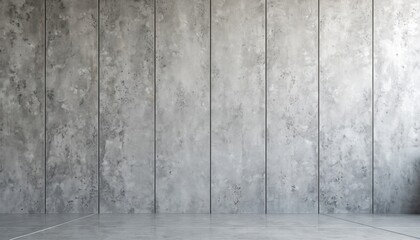 Poster - Textured gray concrete wall panels with modern minimalist design. Smooth surface, neutral tones for interior exterior. Urban design, industrial backdrop. Concrete texture, pattern. Sustainable
