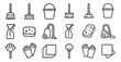 © Svitlana - Household cleaning tools and supplies icon set for organization and design