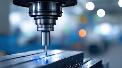 Aufkleber - Cnc Milling Machine Cutting Metal With Precision, Representing Industrial Automation and Manufacturing Efficiency in Modern Engineering : Generative AI