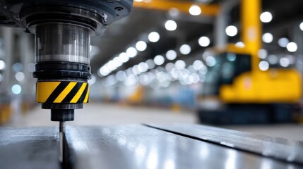 Aufkleber - Close Up of CNC Milling Machine Cutting Metal, Illustrating Precision Manufacturing and Industrial Innovation for Engineering Solutions and Factory Automation : Generative AI