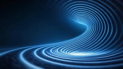 Leinwandbilder - Abstract Blue Vortex: A mesmerizing swirl of concentric blue lines forms a dynamic vortex, creating a sense of depth and motion, with a soft glow and modern aesthetic.