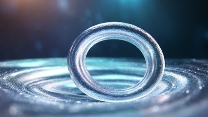 Leinwandbilder - Abstract Futuristic Ring: An ethereal, transparent ring hovers amidst a swirling galaxy, evoking a sense of cosmic wonder and infinite possibilities.