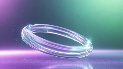 Poster - Glowing Glass Ring: A luminous glass ring swirls gracefully, emanating a captivating ethereal glow, set against an immersive backdrop. 