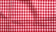 © adobedesigner - Red picnic cloth pattern wallpaper background.Kitchen menu backdrop. Retro fabric surface transparent.
