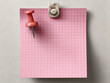 © han - realistic pink sticky note with subtle square