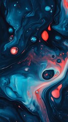 Wall Mural - digital technology blue red liquid paint pattern texture illustration poster background