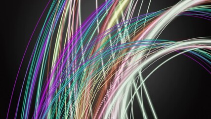 Wall Mural - fantastic video animation with stripe wave object in slow motion, 4096x2304 loop 4k