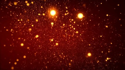 Wall Mural - elegant amber background with sparkling golden particles floating and twinkling gently in a seamless