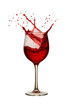 © imak - Red wine splashing in glass, isolated on transparent background