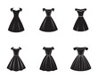 © BIBI - set off shoulder dress sketch icon silhouette vector illustration